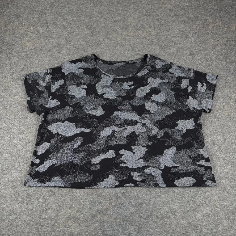 Lululemon‎ Cates Crop Tee Heritage Speckle Camo Womens 10